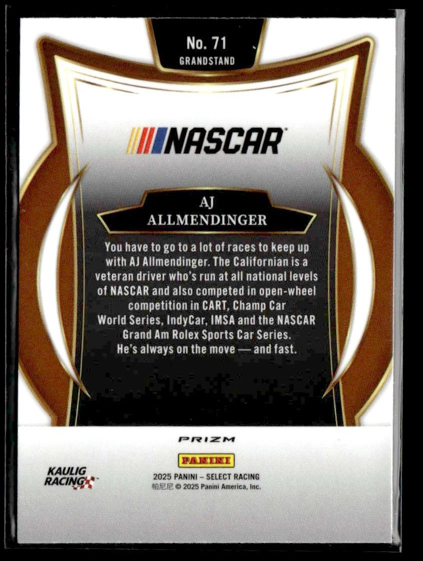 2025 Panini Select #71 AJ Allmendinger Silver Prizms