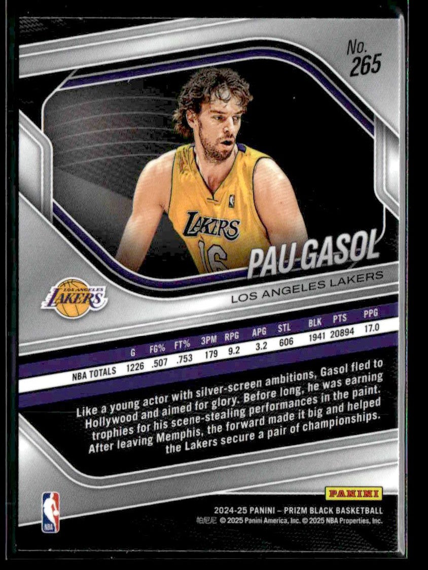 2024-25 Panini Prizm Black #265 Pau Gasol
