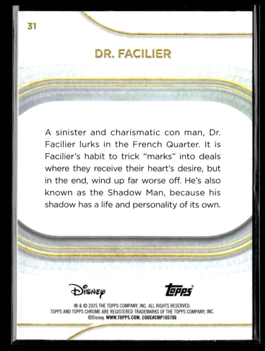 π Dr. Facilier β 2025 Topps Chrome Disney #31 π