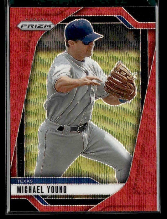 2025 Panini Prizm #244 Michael Young Ruby Wave Prizm