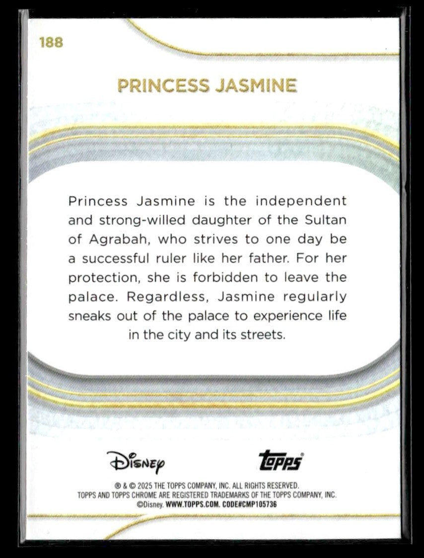 π Princess Jasmine β 2025 Topps Chrome Disney #188 π