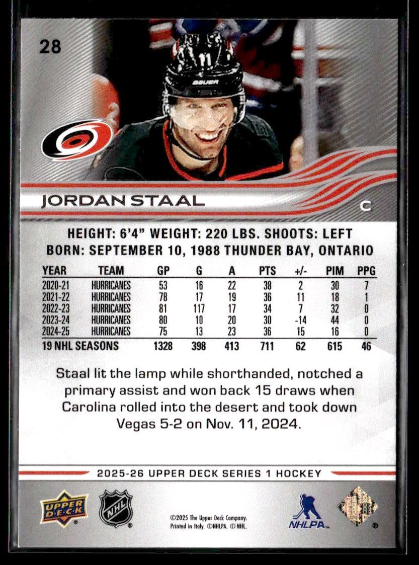 2025-26 Upper Deck #28 Jordan Staal