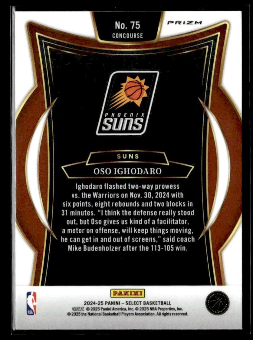 2024-25 Panini Select #75 Oso Ighodaro Tri-Color Prizm