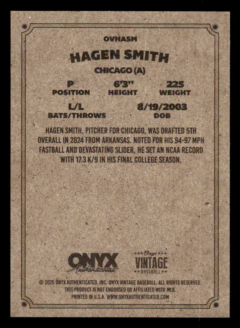 2025 Onyx Vintage #OVHASM Hagen Smith