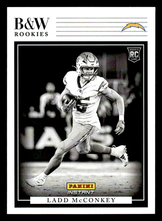 2024 Panini Instant NFL Black & White Rookies #BWR-16 Ladd McConkey