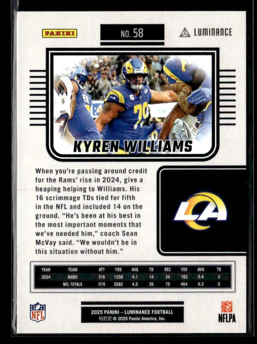 2025 Panini Luminance #58 Kyren Williams