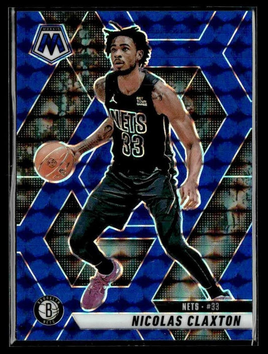 2024-25 Panini Mosaic #106 Nicolas Claxton Blue Mosaic #/199