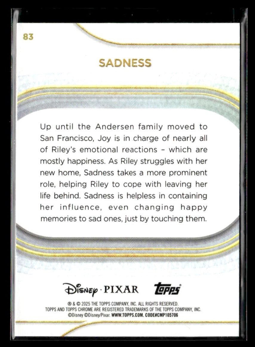 π Sadness β 2025 Topps Chrome Disney #83 π