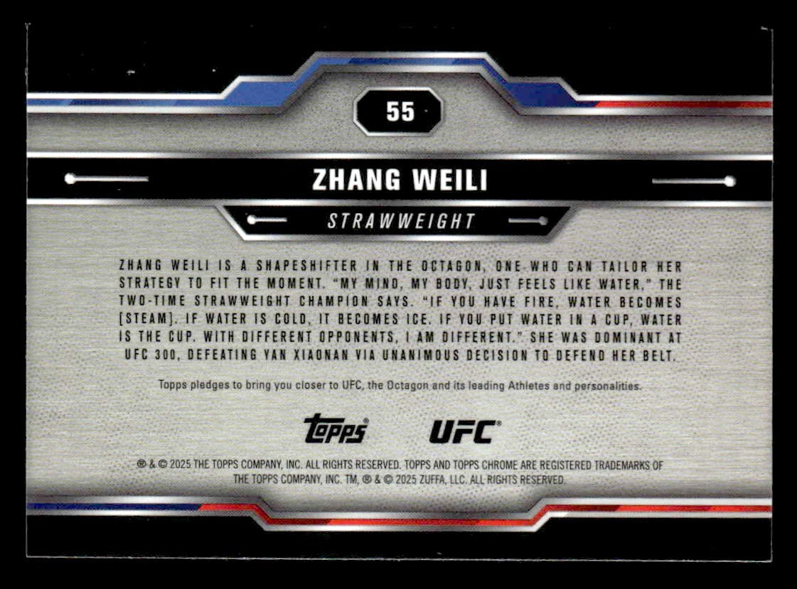 2025 Topps Chrome Sapphire Edition UFC #55 Zhang Weili
