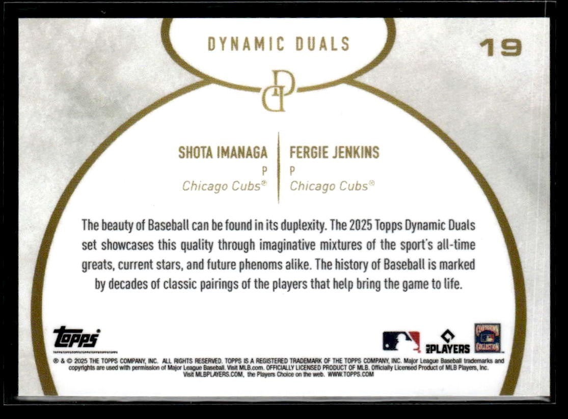 2025 Topps Dynamic Duals #19 Shota Imanaga / Fergie Jenkins