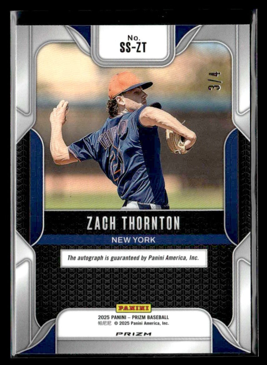 2025 Panini Prizm #SS-ZT Zach Thornton Sensational Sigs - Gold Shimmer FOTL #3/4
