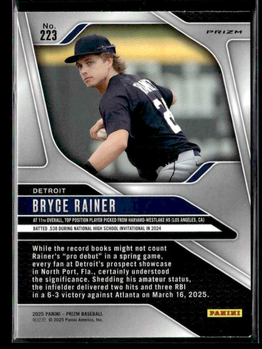 2025 Panini Prizm #223 Bryce Rainer Silver Prizm