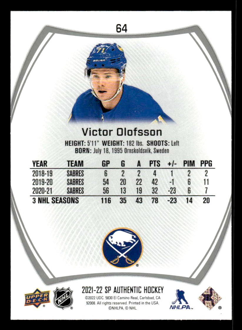 2021-22 SP #64 Victor Olofsson