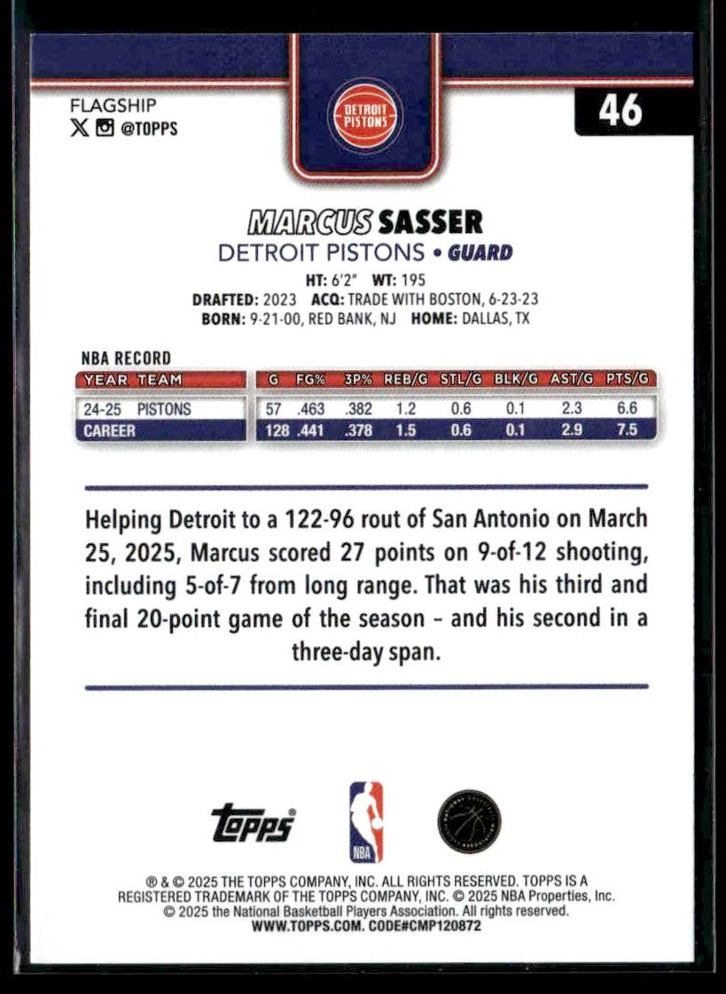 2025-26 Topps #46 Marcus Sasser