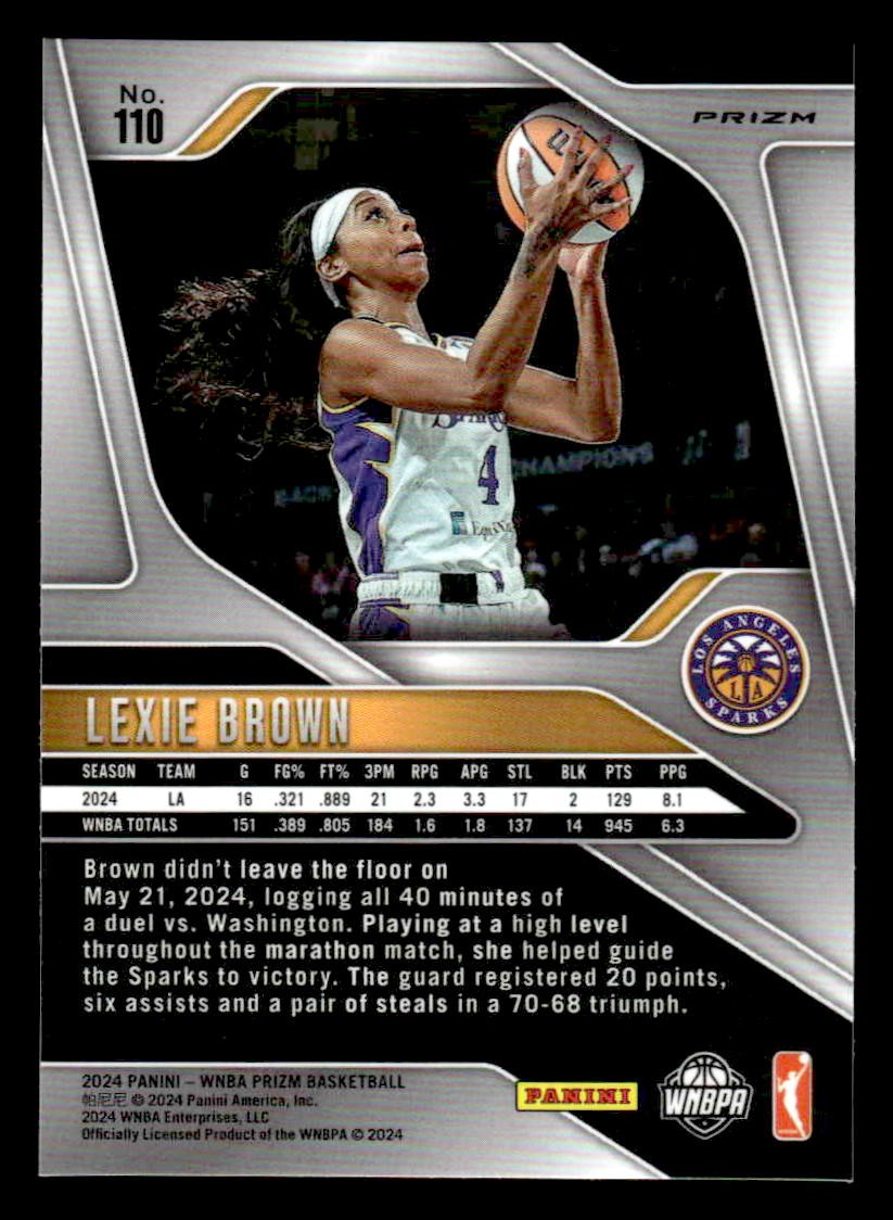 2024 Panini Prizm WNBA #110 Lexie Brown Ice Prizms