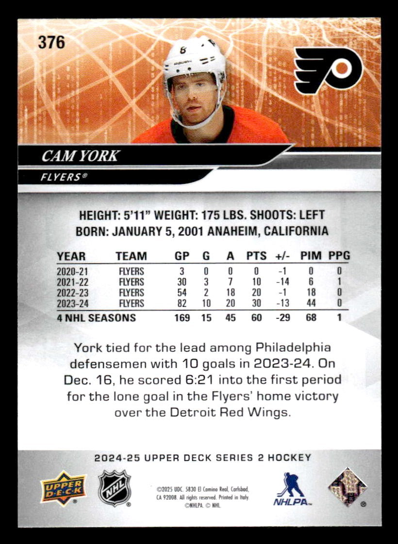 2024-25 Upper Deck #376 Cam York