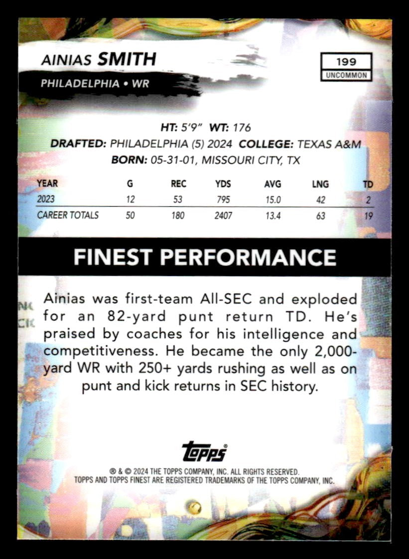 2024 Finest #199 Ainias Smith