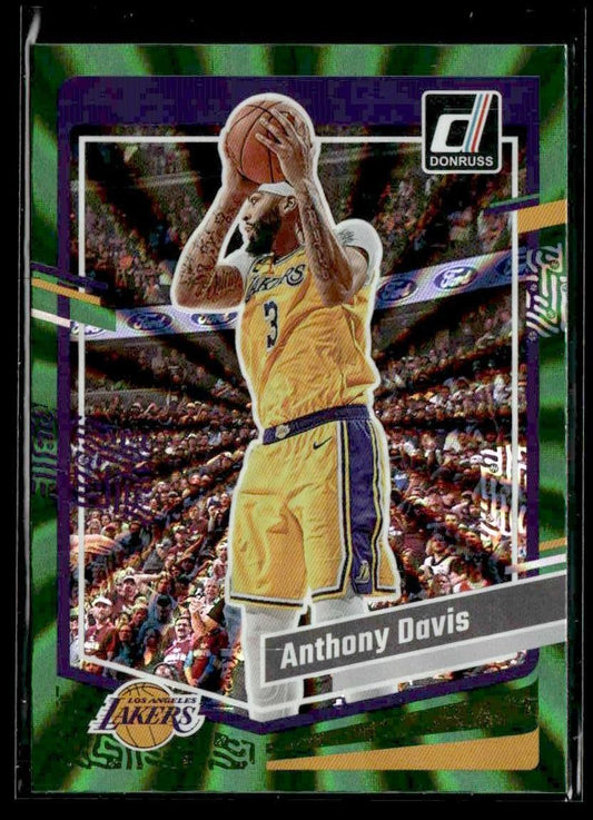 2023-24 Donruss #130 Anthony Davis Green Laser Holo