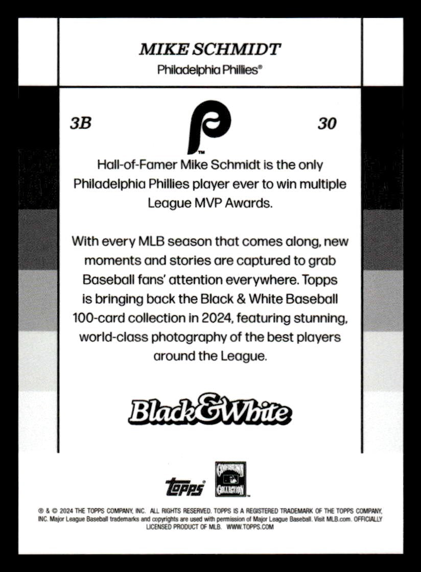 2024 Topps Black & White #30 Mike Schmidt
