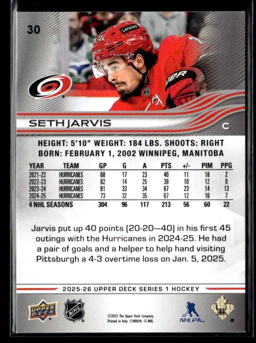 2025-26 Upper Deck #30 Seth Jarvis