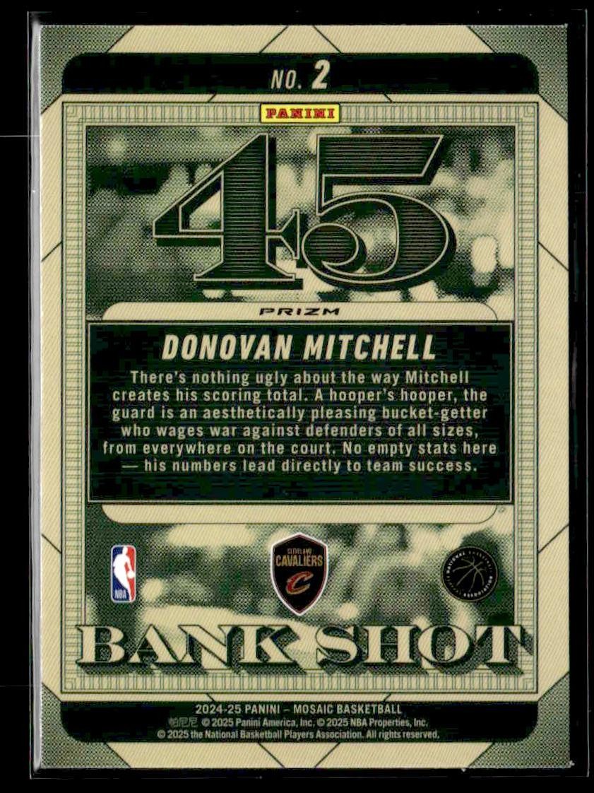 2024-25 Panini Mosaic #2 Donovan Mitchell Bank Shot Silver Mosaic