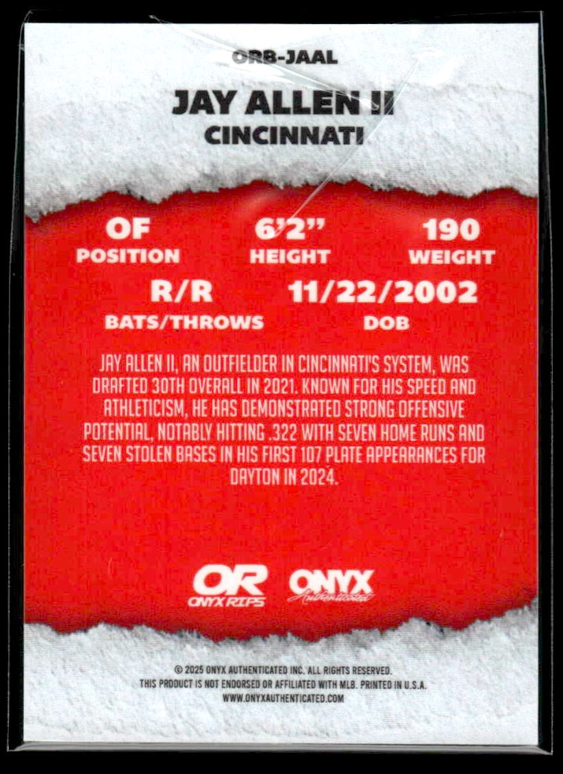 2025 Onyx Rips #ORB-JAAL Jay Allen Refractor