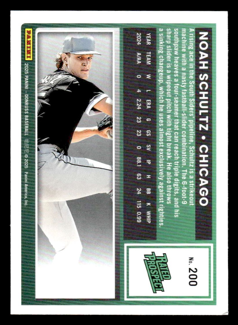 2025 Donruss #200 Noah Schultz Holo