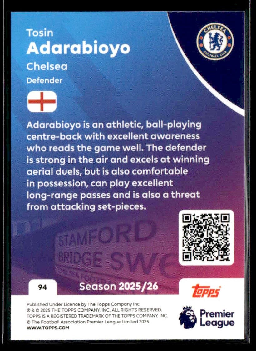 2025-26 Topps Premier League #94 Tosin Adarabioyo