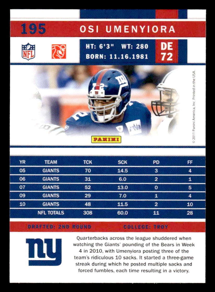 2011 Score #195 Osi Umenyiora
