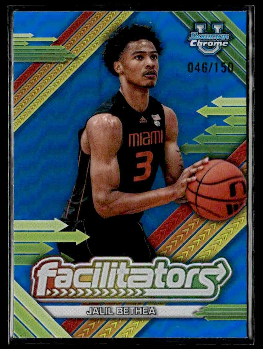 2024-25 Bowman Univ Chrome #F-7 Jalil Bethea Facilitators Blue Refractor #/150