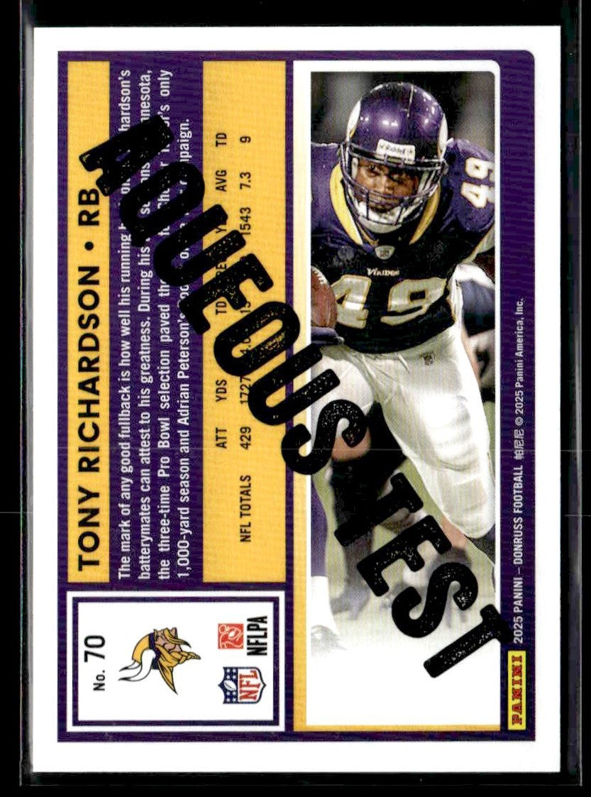 2025 Donruss #70 Tony Richardson Aqueous Test SSP