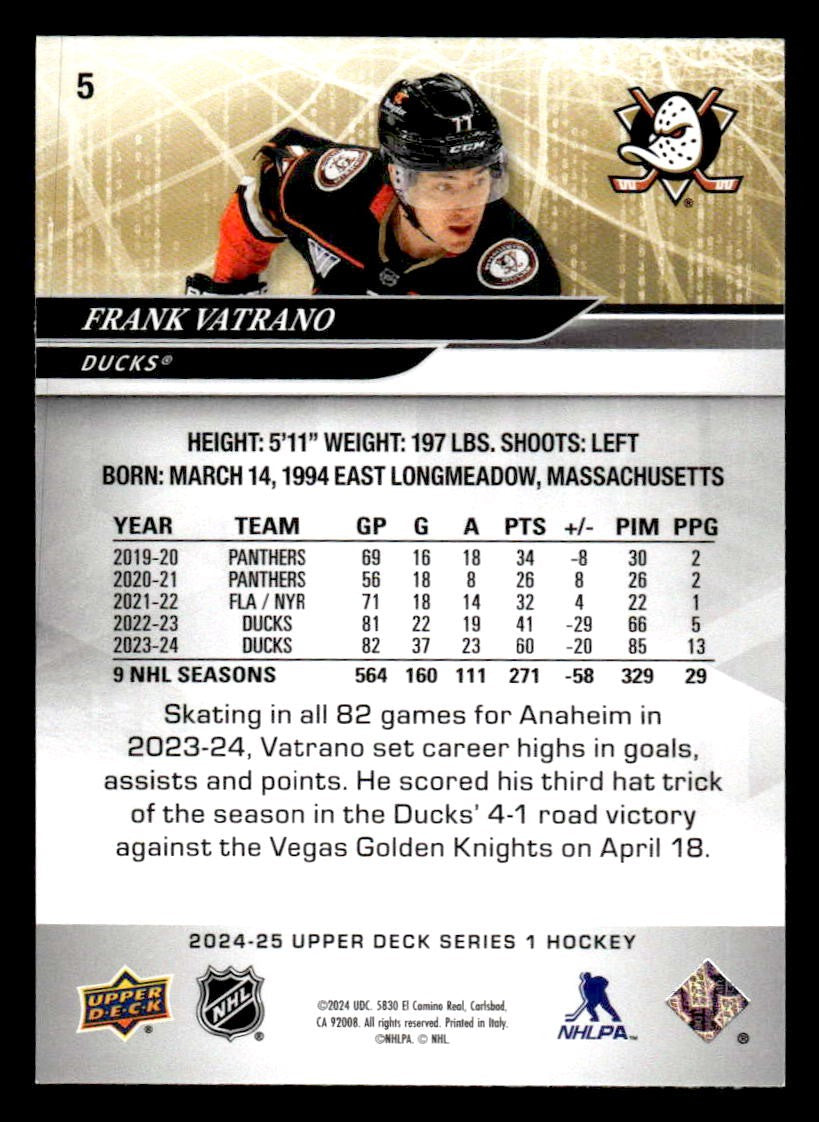 2024-25 Upper Deck #5 Frank Vatrano
