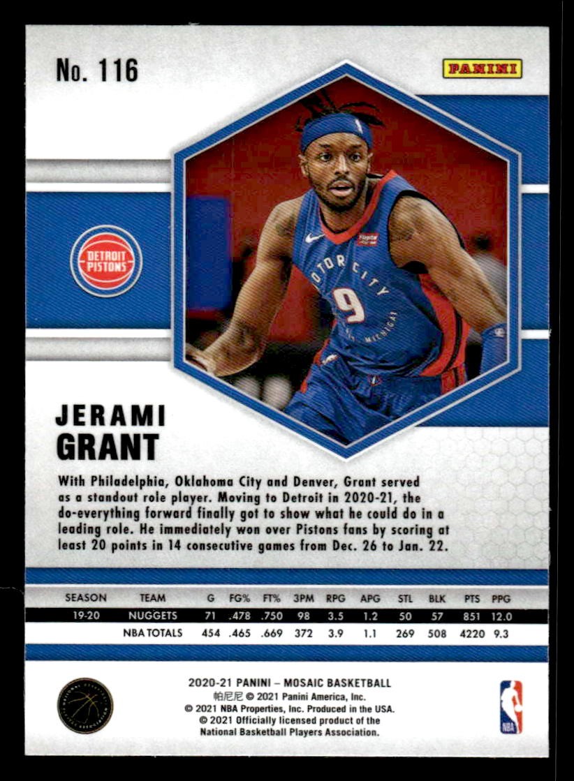 2020-21 Panini Mosaic #116 Jerami Grant