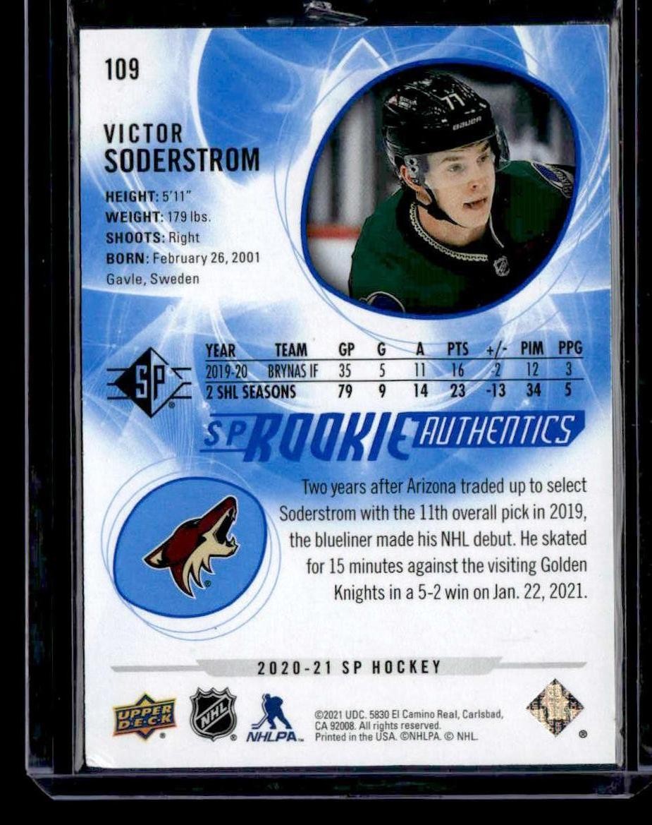 2020-21 SP #109 Victor Soderstrom Blue