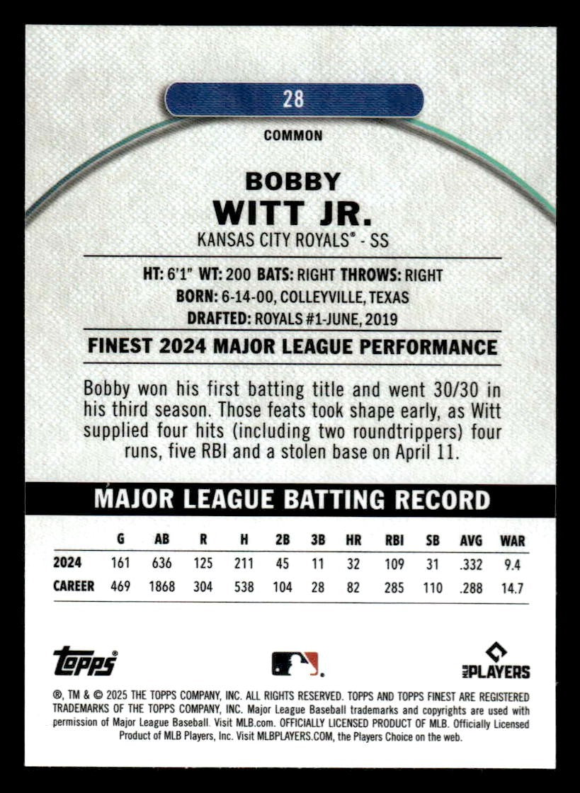 2025 Finest #28 Bobby Witt Jr.