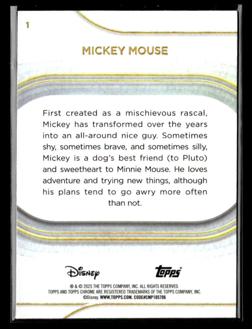 π Mickey Mouse β 2025 Topps Chrome Disney #1 π