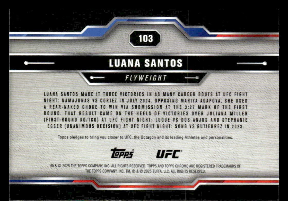 2025 Topps Chrome UFC #103 Luana Santos