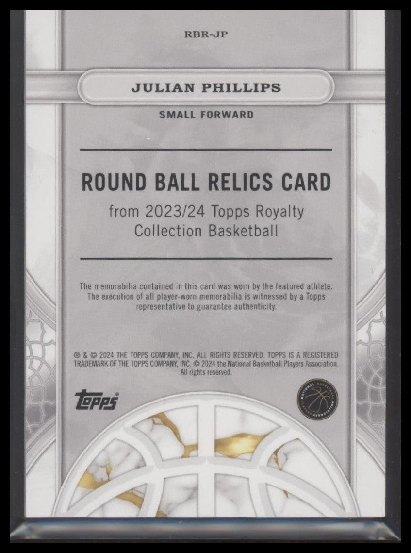 2023-24 Topps Royalty #RBR-JP Julian Phillips Round Ball Relics #27/99