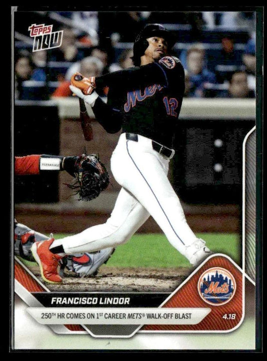 2025 Topps Now #81 Francisco Lindor 250th Career Walk-Off HR