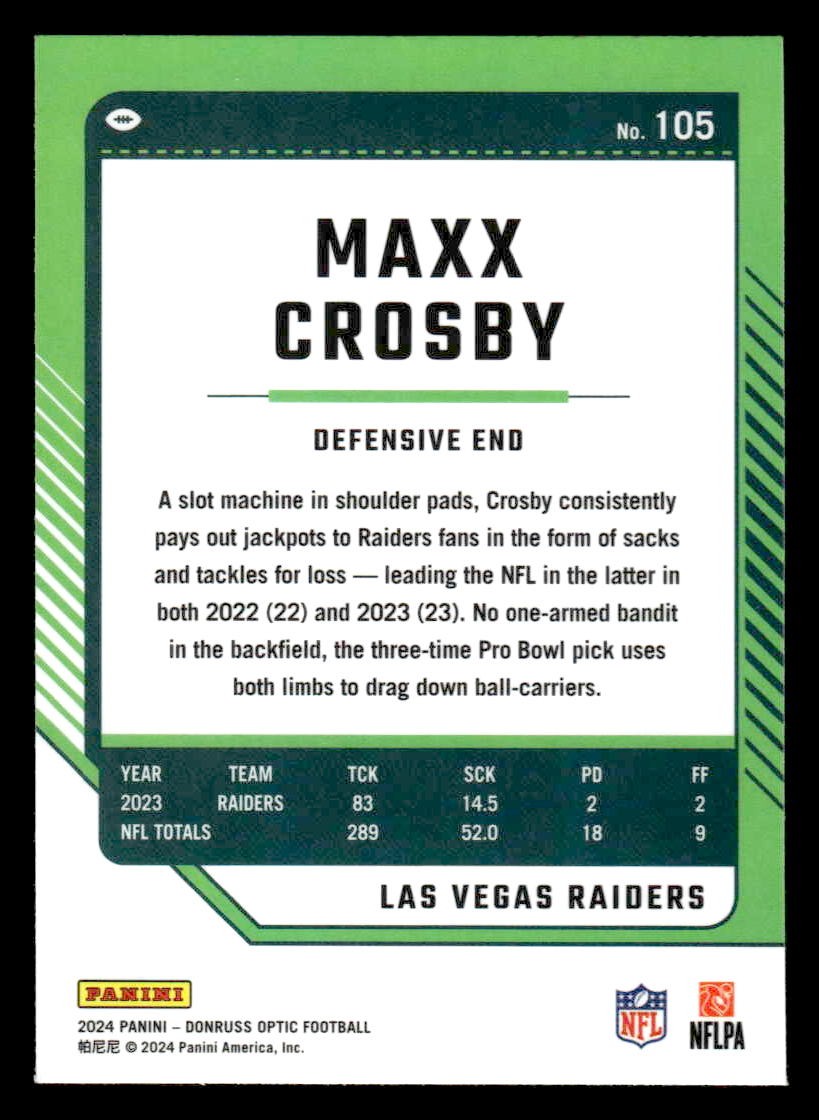 2024 Donruss Optic #105 Maxx Crosby