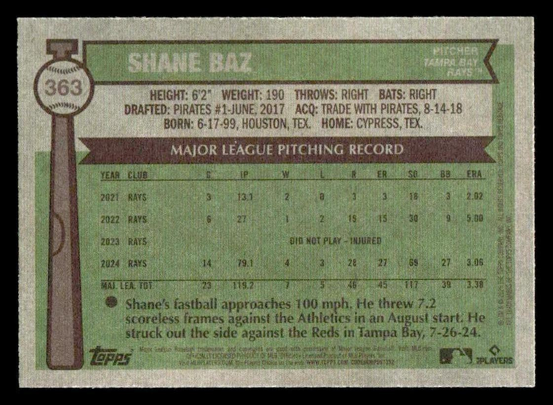 2025 Topps Heritage #363 Shane Baz