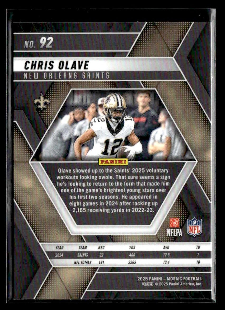 2025 Panini Mosaic #92 Chris Olave