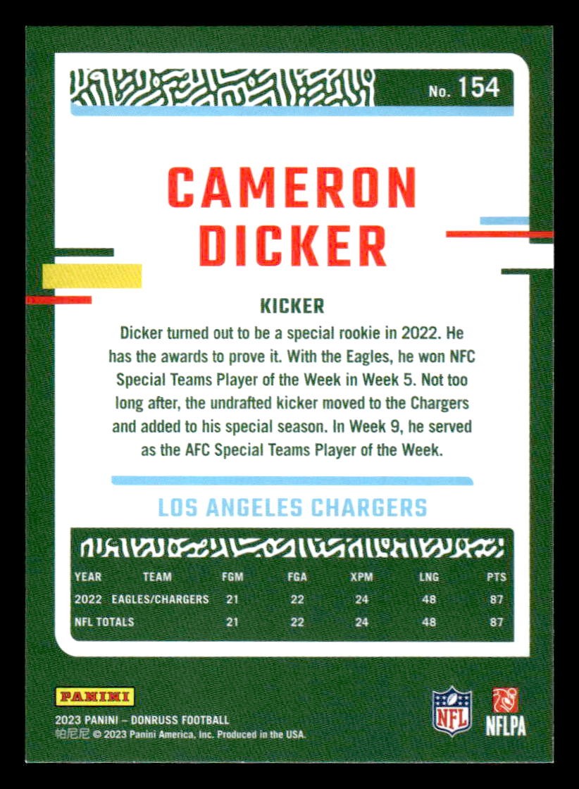 2023 Donruss #154 Cameron Dicker