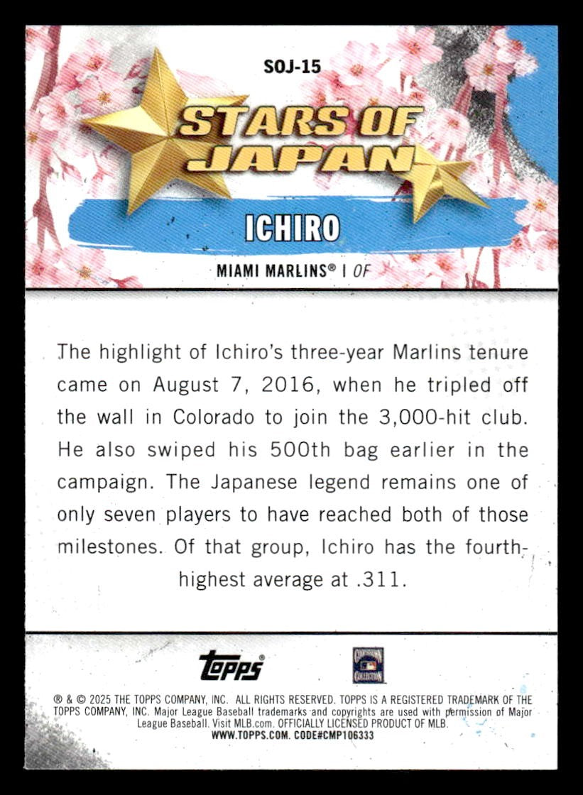 2025 Topps #SOJ-15 Ichiro Stars of Japan