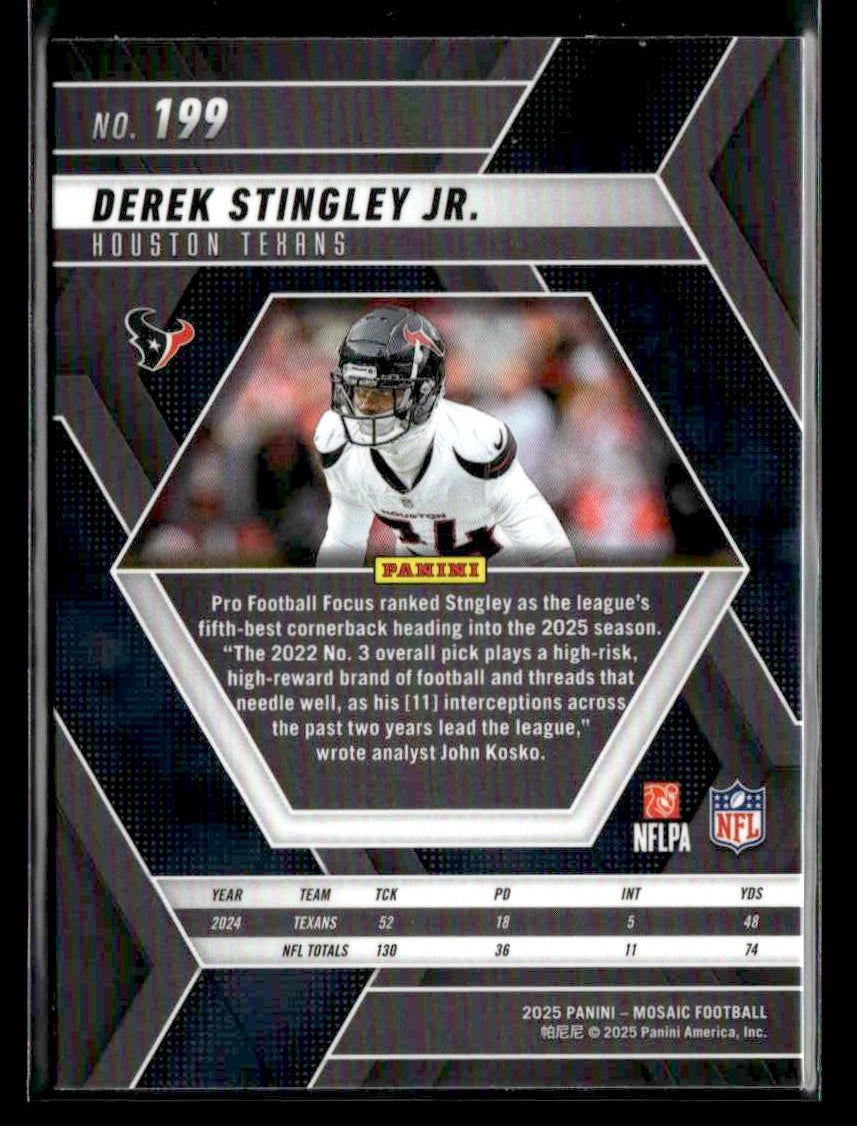 2025 Panini Mosaic #199 Derek Stingley Jr.