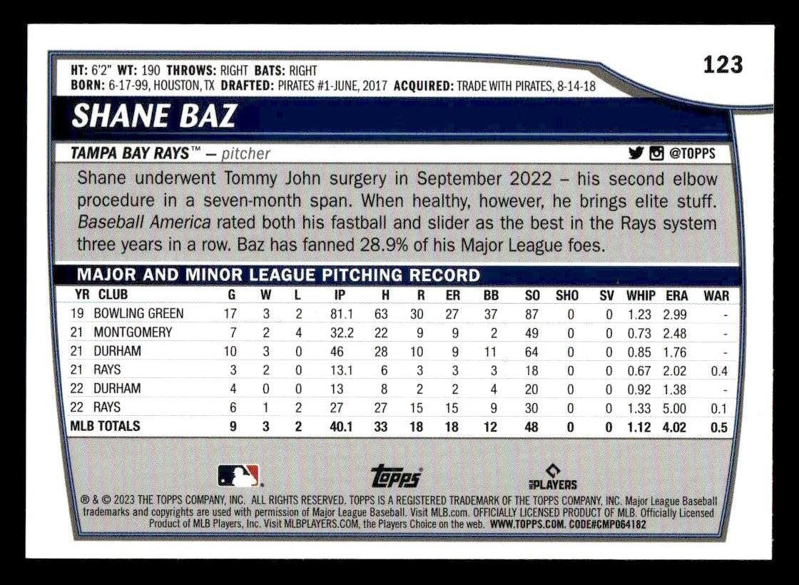 2023 Topps Big League #123 Shane Baz
