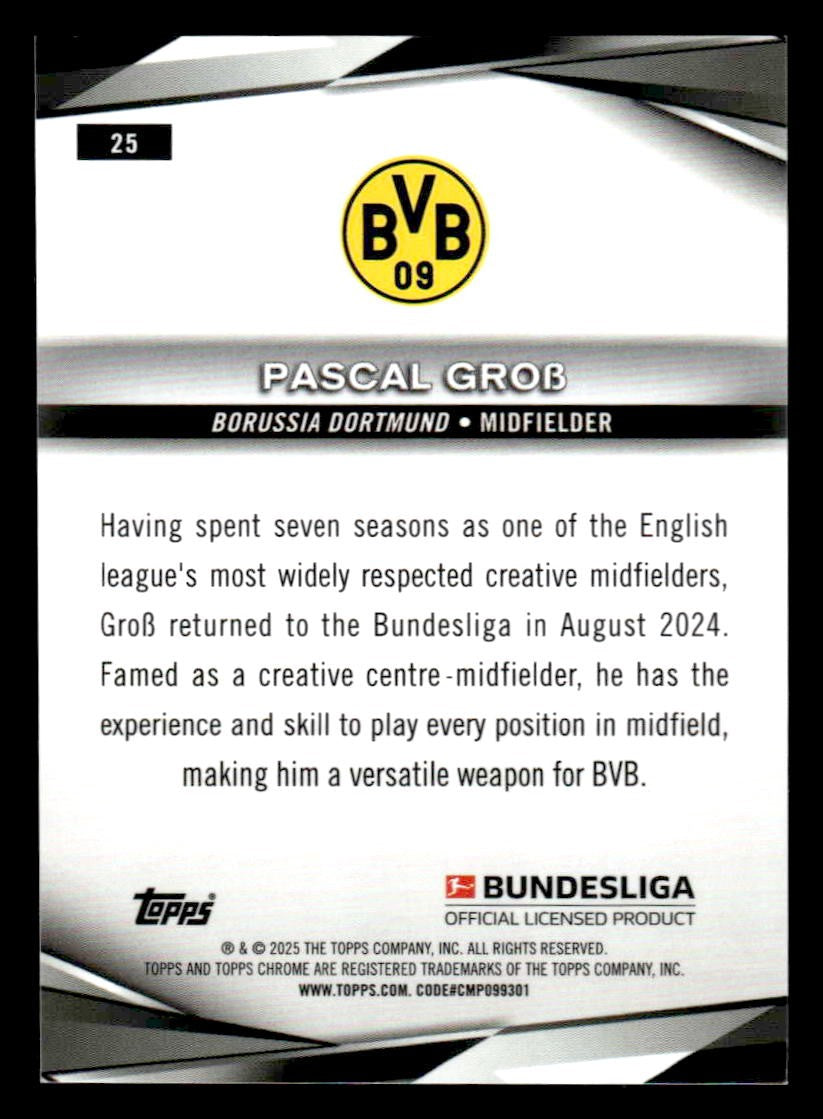2025 Topps Sapphire Edition Bundesliga #25 Pascal Grob