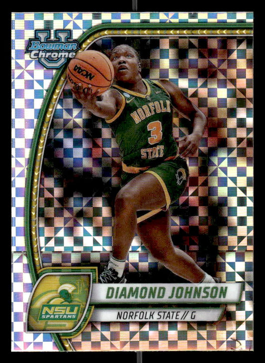 2024-25 Bowman University Chrome #86 Diamond Johnson X-Fractor
