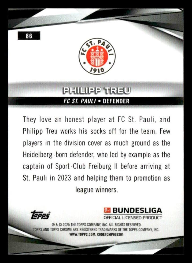 2024-25 Topps Chrome Bundesliga #86 Philipp Treu