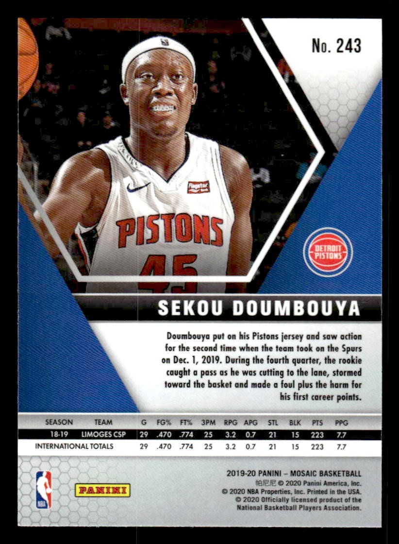 2019-20 Panini Mosaic #243 Sekou Doumbouya